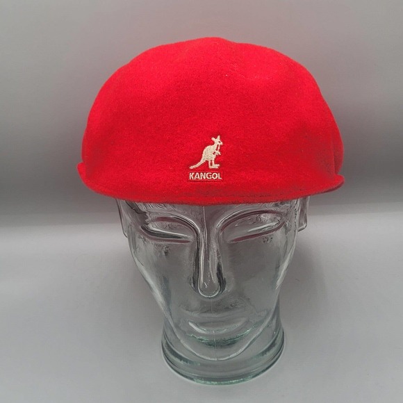 New Authentic Mens KANGOL 504 100% Wool 0258BC Cap Size M Medium Red NWT - Picture 1 of 15
